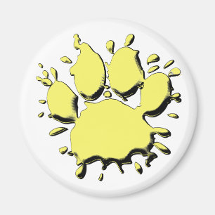 Gold Splatter Dog Paw-tekening Magneet