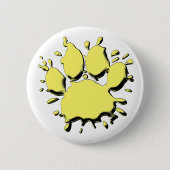 Gold Splatter Dog Paw-tekening Ronde Button 5,7 Cm (Voorkant)
