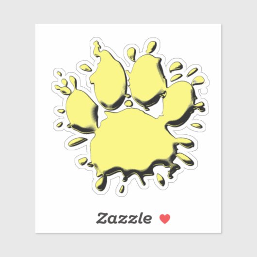 Gold Splatter Dog Paw-tekening Sticker (Vel)
