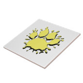 Gold Splatter Dog Paw-tekening Tegeltje (Zijkant)
