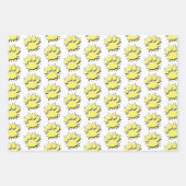 Gold Splatter Dog Paw-tekenpatroon Inpakpapier Vel (Voorkant)
