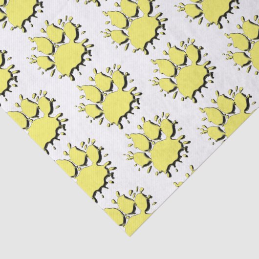 Gold Splatter Dog Paw-tekenpatroon Tissuepapier (Detail)