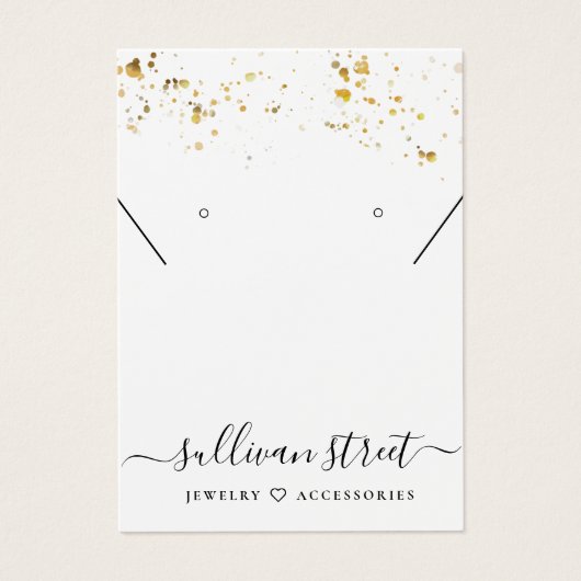 Gold Splatter Earring Ketting Display Kaart (Voorkant)