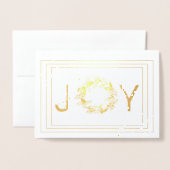 Gold Splatter Framed Joy Christmas Folie Kaart (Voorkant met envelop)