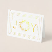 Gold Splatter Framed Joy Christmas Folie Kaart (Voorkant)