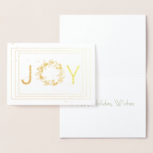 Gold Splatter Framed Joy Christmas Folie Kaart (Display)