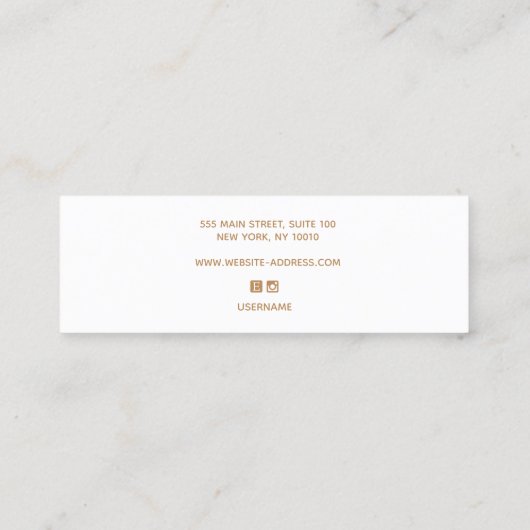 Gold Splatter Lavender Waterverf Stud Earning Mini Visitekaartje (Achterkant)