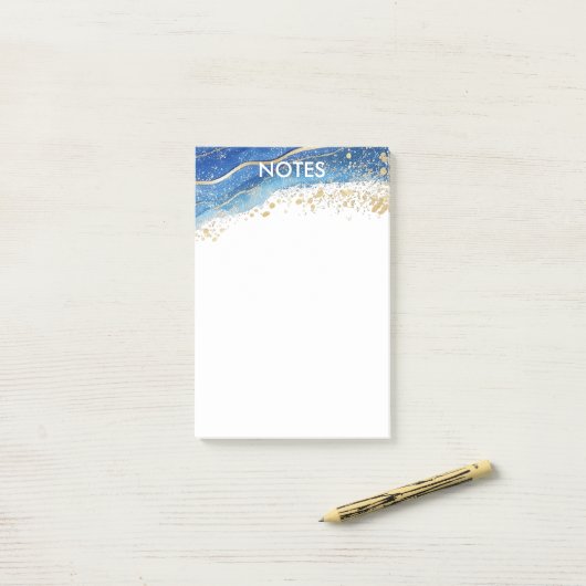 Gold Splatter Minimalist Post-it® Notes (Op bureau)