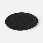 Gold Splatter Modern Chic Paarse Blauw Kosmische P Papieren Bordje (Gekanteld)