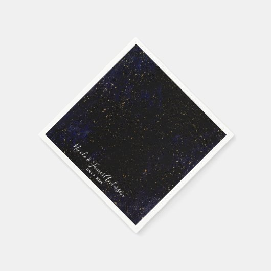 Gold Splatter Modern Chic Paarse Blauw Kosmische P Servetten (Hoek)