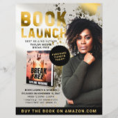 Gold Splatter Professioneel Boekenlanceringsevenem Flyer (Voorkant)