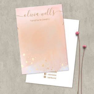 Gold Splatter Terracotta Waterverf Ketting Visitekaartje