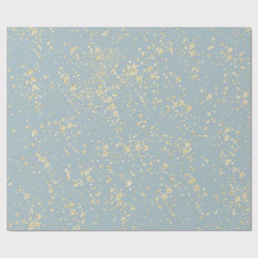Gold Splatter Zee Foam Blauw Groen Grijs Glam Cadeaupapier (Vlak)
