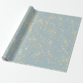 Gold Splatter Zee Foam Blauw Groen Grijs Glam Cadeaupapier (Uitgerold)