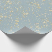 Gold Splatter Zee Foam Blauw Groen Grijs Glam Cadeaupapier (Hoek)