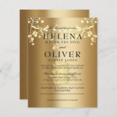 Gold Splendor Dubbel Geluk | Chinese bruiloft Kaart (Voorkant / Achterkant)