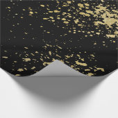 Gold-Spletters op zwart Cadeaupapier (Hoek)