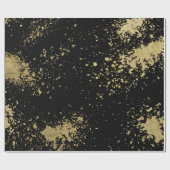 Gold-Spletters op zwart Cadeaupapier (Vlak)
