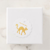 Gold Spooky Cat Arched Back Whiskers Bedankjes Labels (Met doos)