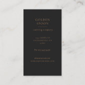 Gold Spoon Elegant folie Catering Bedrijf Visitekaartje (Achterkant)
