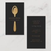 Gold Spoon Elegant folie Catering Bedrijf Visitekaartje (Voorkant / Achterkant)