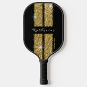 Gold Sport Racing Stripes Elegant Pickleball Paddle (Voorkant)