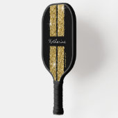 Gold Sport Racing Stripes Elegant Pickleball Paddle (Links)