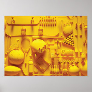Gold-sportapparatuur - Abstracte kunst - Poster