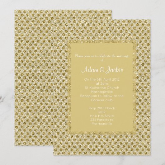 GOLD SPOT ELEGANT WEDING KAART (Voorkant / Achterkant)
