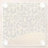 Gold Spots op Metal Glamor Cheetah Skin Glazen Onderzetter (Achterkant)