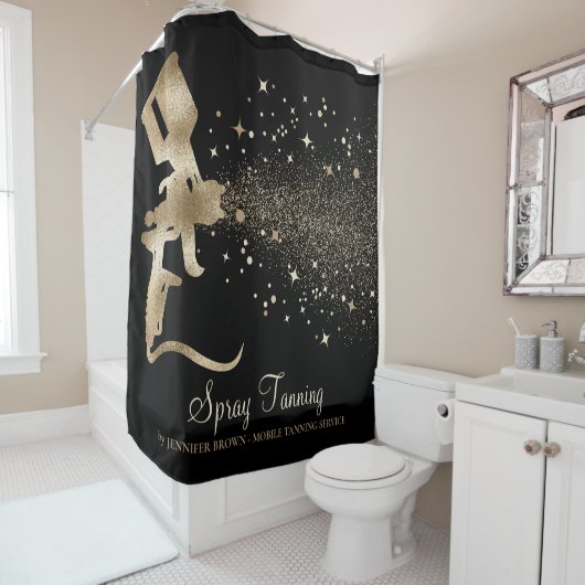 Gold Spray Bronze Spray Tan Douchegordijn (In situ)
