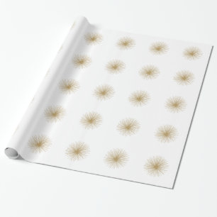 Gold Sputnik Starburst Cadeaupapier
