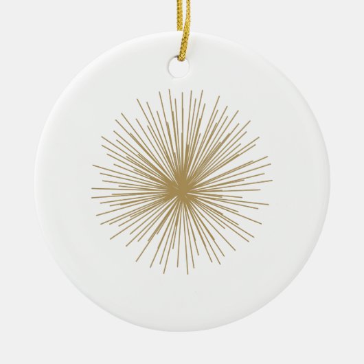 Gold Sputnik Starburst Keramisch Ornament (Voorkant)
