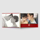 Gold Square Double Happiness Chinese Weddenfoto Gastenboek (Volledig)