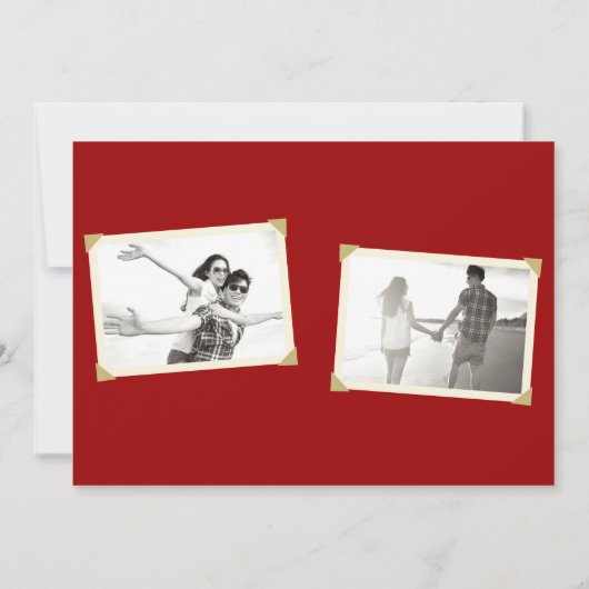 Gold Square Double Happiness Chinese Weddenfoto Save The Date (Achterkant)