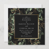 Gold Square Folie Lijst | Boho Botanische Eucalypt Kaart (Voorkant)