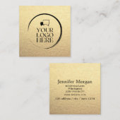 Gold Square voeg uw eigen logo metallisch metaal t Vierkante Visitekaartje (Voorkant / Achterkant)