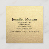 Gold Square voeg uw eigen logo metallisch metaal t Vierkante Visitekaartje (Achterkant)
