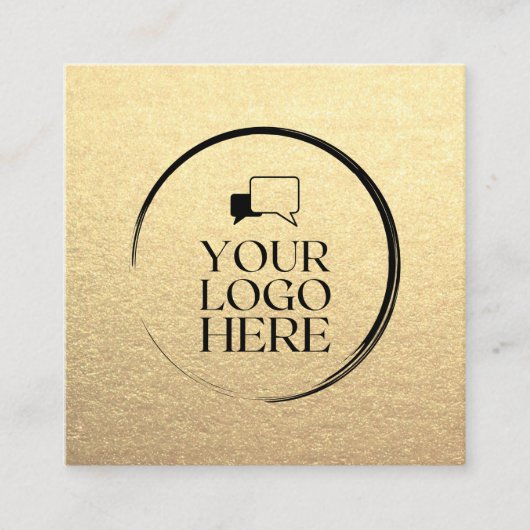 Gold Square voeg uw eigen logo metallisch metaal t Vierkante Visitekaartje (Voorkant)