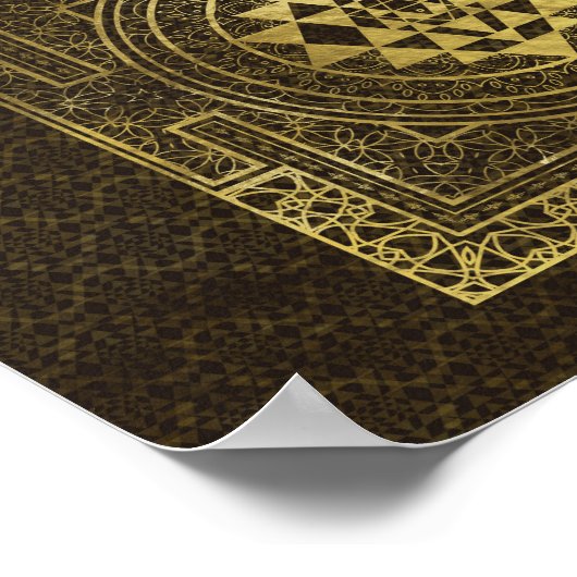 Gold Sri Yantra/Sri Chakra Poster (Hoek)