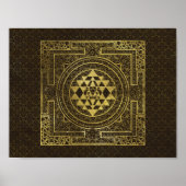 Gold Sri Yantra/Sri Chakra Poster (Voorkant)