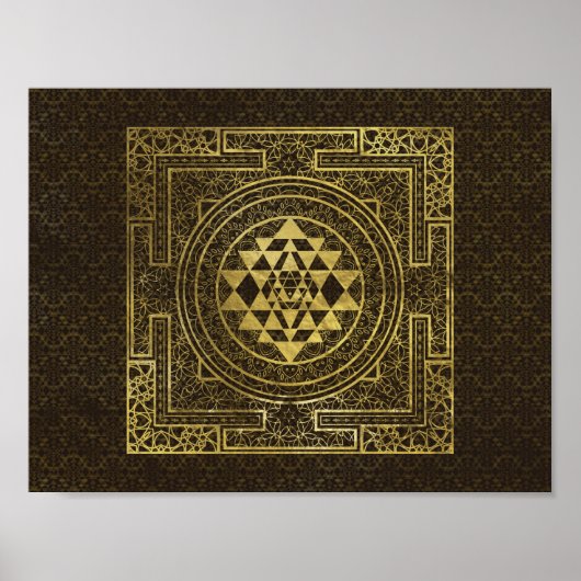 Gold Sri Yantra/Sri Chakra Poster (Voorkant)