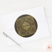 Gold Sri Yantra/Sri Chakra Ronde Sticker (Envelop)
