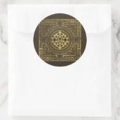 Gold Sri Yantra/Sri Chakra Ronde Sticker (Tas)