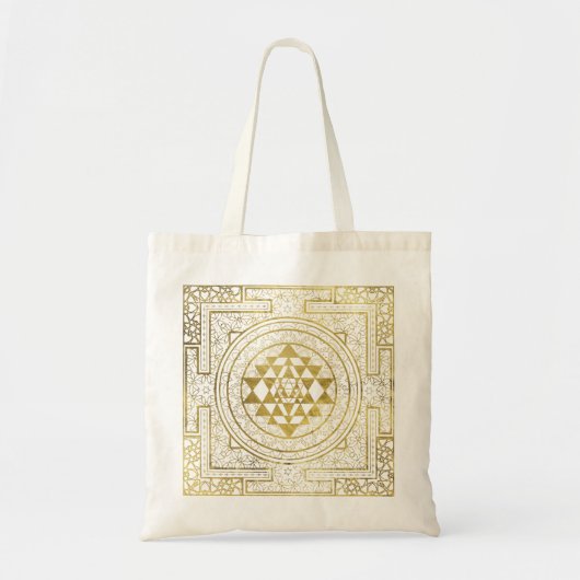 Gold Sri Yantra/Sri Chakra Tote Bag (Voorkant)