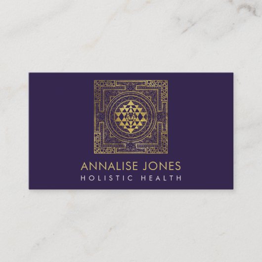 Gold Sri Yantra/Sri Chakra Visitekaartje (Voorkant)