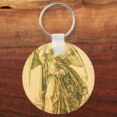 Gold St. Michael the Archangel Medieval Sleutelhanger (Voorkant)