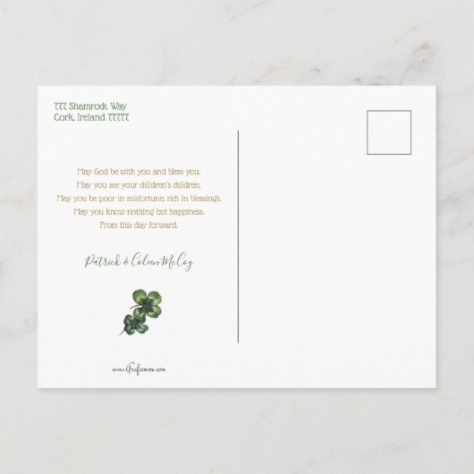  Gold St. Patrick's Day Shamrocks Feestdagenkaart (Achterkant)