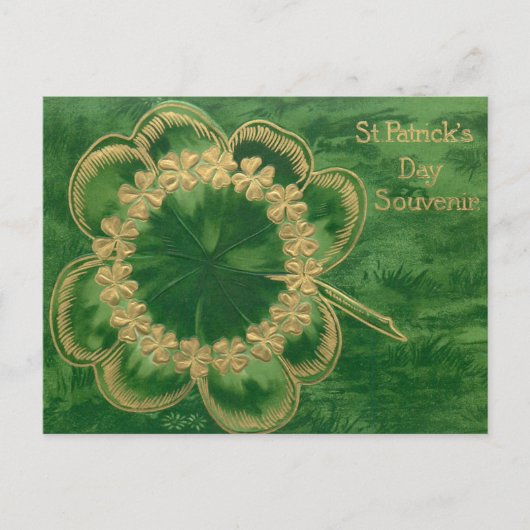  Gold St. Patrick's Day Shamrocks Feestdagenkaart (Voorkant)