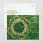  Gold St. Patrick's Day Shamrocks Feestdagenkaart (Voorkant / Achterkant)